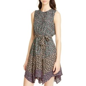 REBECCA TAYLOR Floral Print Silk Dress